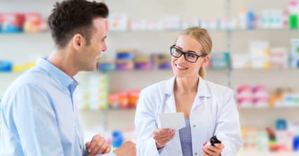 customer and pharmacist